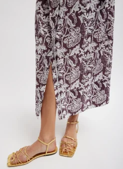 Online Tibi Recycled Nylon Batik Full Skirt Cinnamon Multi