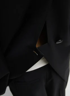 Clearance Tibi Recycled Tropical Wool Sculpted Blazer Black