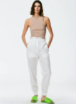 Sale Tibi Ribbed T-Shirt Cropped Tank Sand
