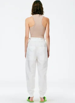 Sale Tibi Ribbed T-Shirt Cropped Tank Sand