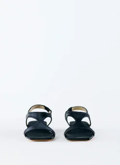 Best Tibi Rubin Satin Sandal Navy