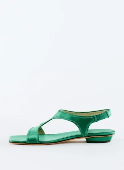 Best Tibi Rubin Satin Sandal Green