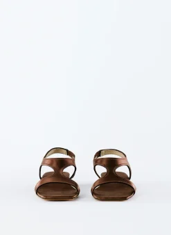 Best Tibi Rubin Satin Sandal Brown