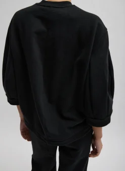 Online Tibi Sculpted Short Sleeve Sweatshirt Black