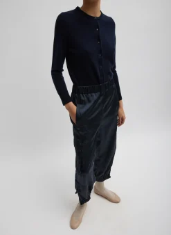 Outlet Tibi Shiny Nylon Pull On Wilt Jogger Navy