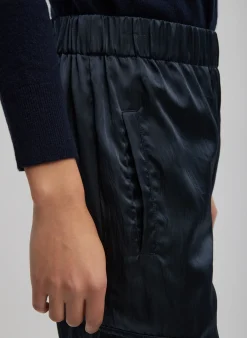 Outlet Tibi Shiny Nylon Pull On Wilt Jogger Navy
