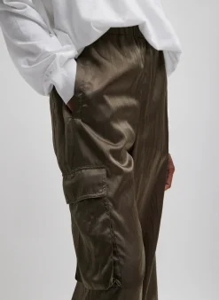 Discount Tibi Shiny Nylon Pull On Wilt Jogger Dune