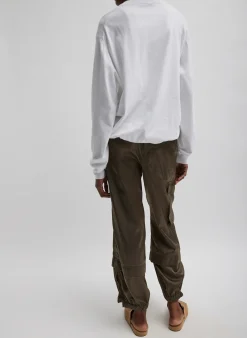 Discount Tibi Shiny Nylon Pull On Wilt Jogger Dune