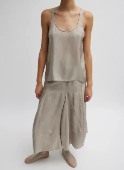 Discount Tibi Silk Habutai Circular Seamed Skirt Light Stone