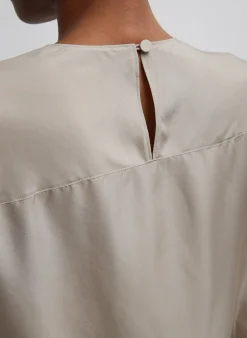Sale Tibi Silk Habutai Circular Top Light Stone
