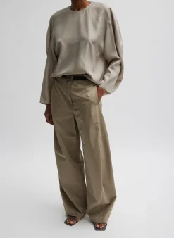 Sale Tibi Silk Habutai Circular Top Light Stone