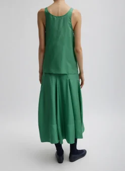Outlet Tibi Silk Habutai Tank Top Green Tea