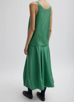 Outlet Tibi Silk Habutai Tank Top Green Tea