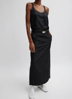 Hot Tibi Silk Habutai Tank Top Black