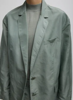 New Tibi Silk Nylon Liam Blazer Pumice Grey