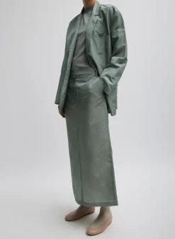 New Tibi Silk Nylon Liam Blazer Pumice Grey