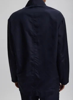 New Tibi Silk Nylon Liam Blazer Navy