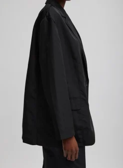 Tibi Silk Nylon Liam Blazer Black