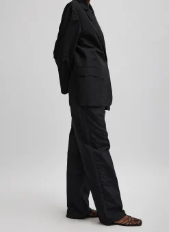 Tibi Silk Nylon Liam Blazer Black
