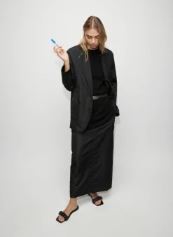 Outlet Tibi Silk Nylon Maxi Skirt Black