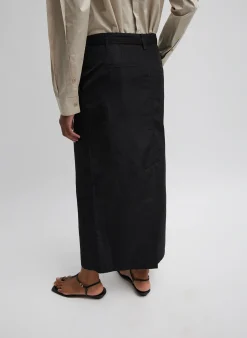 Outlet Tibi Silk Nylon Maxi Skirt Black