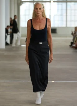 Tibi Silk Nylon Maxi Skirt Navy