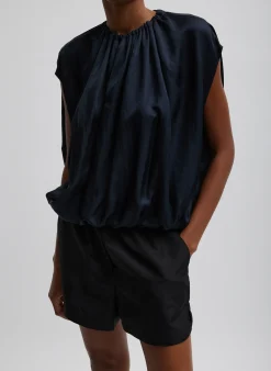 Clearance Tibi Silk Nylon Pull On Shorts Black