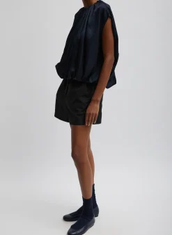 Clearance Tibi Silk Nylon Pull On Shorts Black