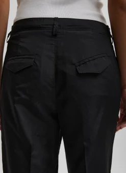 Best Tibi Silk Nylon Straight Leg Trouser Black