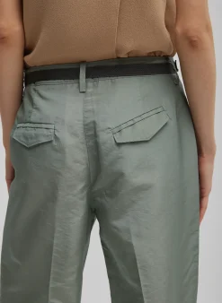 Clearance Tibi Silk Nylon Straight Leg Trouser Pumice Grey