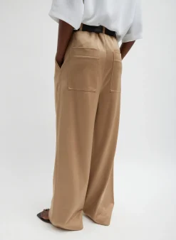 Tibi Silk Terry Pleated Pull On Pant Granola