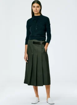 Sale Tibi Skinlike Mercerized Wool Shrunken Polo Charcoal