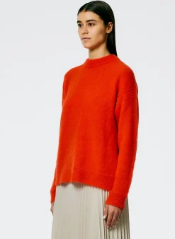 Online Tibi Soft Mohair Crewneck Easy Pullover Red