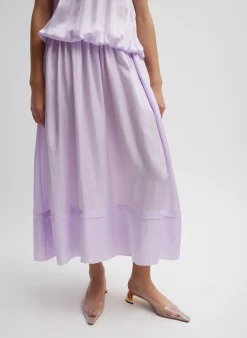 Hot Tibi Spring Acetate Shirred Circular Dress Pale Lavender