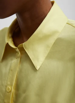 Sale Tibi Spring Acetate Shirt With Cocoon Back Yellow
