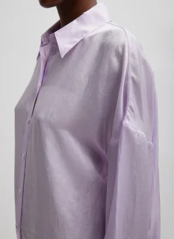 Hot Tibi Spring Acetate Shirt With Cocoon Back Pale Lavender