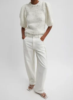 Hot Tibi Spring Denim Tuck Jean White