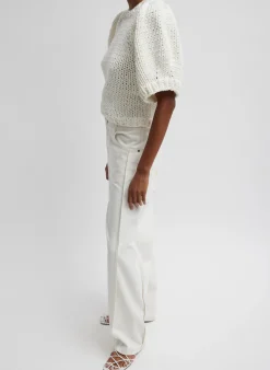 Hot Tibi Spring Denim Tuck Jean White