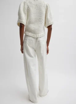 Hot Tibi Spring Denim Tuck Jean White