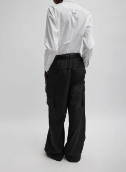 Hot Tibi Stella Crispy Nylon Pleated Cargo Pant Black