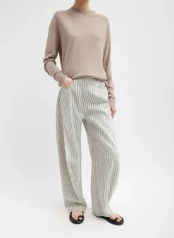 Online Tibi Stone Washed Striped Denim Sid Jean Navy Multi