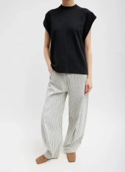 Online Tibi Stone Washed Striped Denim Sid Jean Navy Multi
