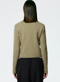 Sale Tibi Stretch Cashmere Crewneck Pullover Chicory
