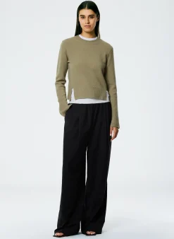 Sale Tibi Stretch Cashmere Crewneck Pullover Chicory
