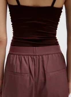 Sale Tibi Stretch Light Weight Tech Knit Shirred Cami Brown