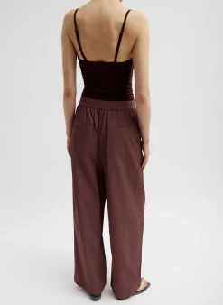 Sale Tibi Stretch Light Weight Tech Knit Shirred Cami Brown