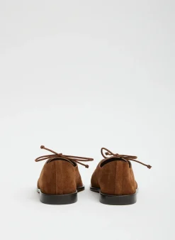 Discount Tibi Suede Brody Square Toe Loafer Hazelnut Brown