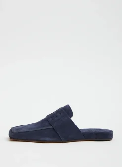 Tibi Suede Granger Slide Navy