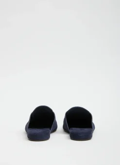 Tibi Suede Granger Slide Navy