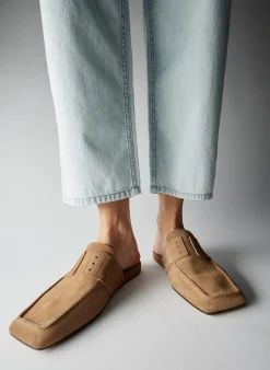 Sale Tibi Suede Granger Slide Tan